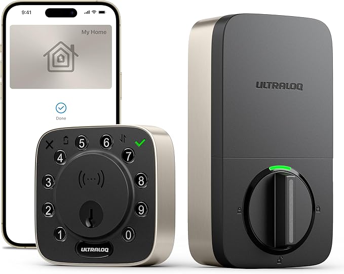 ULTRALOQ Bolt NFC, World's First Smart Lock with Apple Home Key and Android NFC Tap to Unlock, Built in Wi-Fi Deadbolt, Remote Control, Works with HomeKit, Alexa, Google, 1 Year Battery, BHMA Cert.