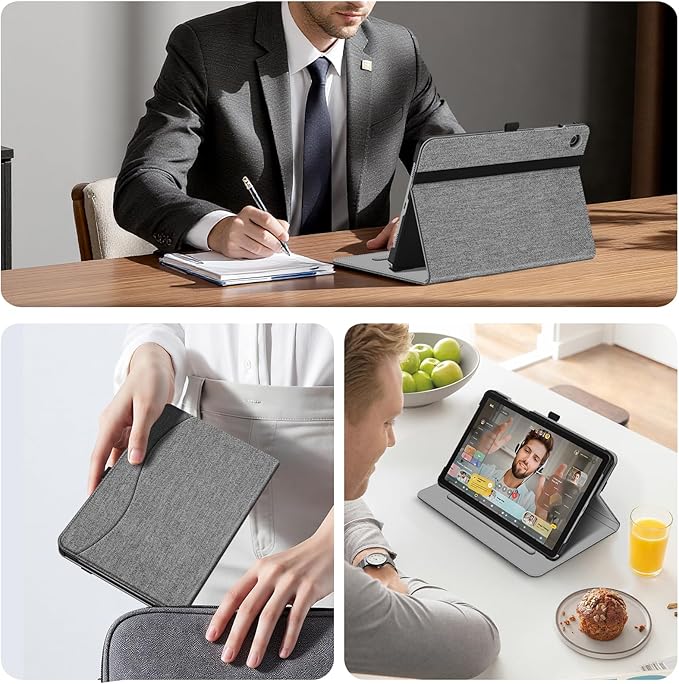 Fintie Case for Samsung Galaxy Tab A9 Plus/A9+ 5G 11 Inch 2023 Model (SM-X210/X216/X218), Multi-Angle Viewing Smart Stand Back Cover with Pocket Auto Wake/Sleep, Gray