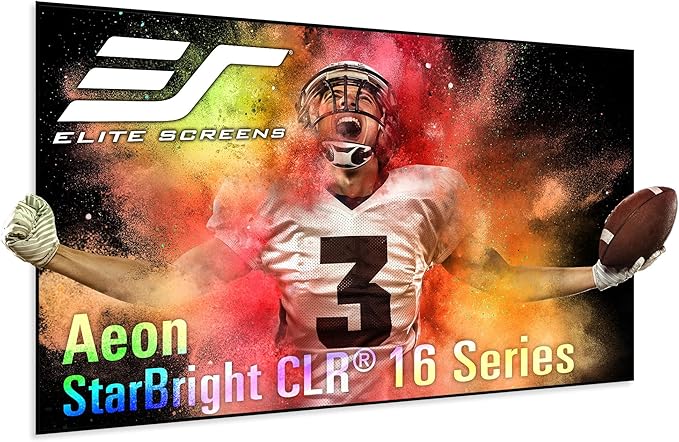 Elite Screens 123" Fixed Frame Projector Screen 16:9, 4K/8K UHD, Edge-Free ALR, 1.65 Gain, 90% Ceiling Light Rejecting, AR123H2-SBCLR16
