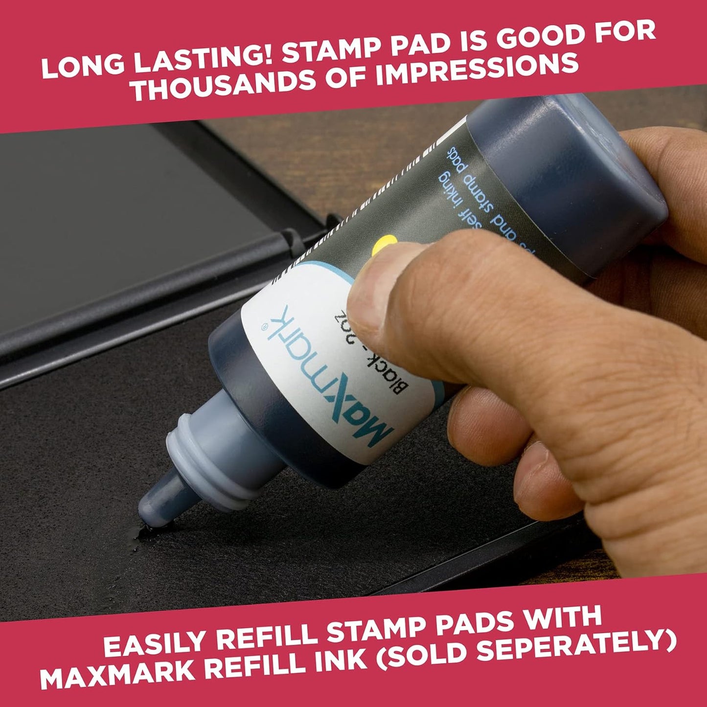 Large Premium Gray Ink Stamp Pad - 5" by 7" - Quality Felt Pad