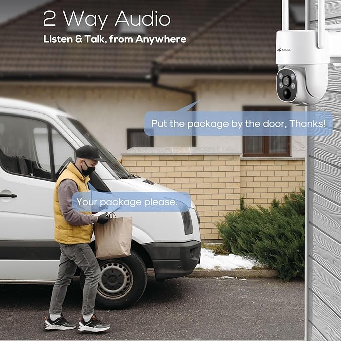 Kittyhok Outdoor Solar Security Camera System Wireless, 10pcs 2K Solar PTZ Security Camera, Pro Color Night Vision, Human Detection, 360 Viewing, 10CH NVR, Local Storage, KSBL40T4 Bundle with BLY4