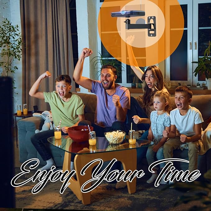 Mini Ceiling Wall Projector Mount Stand- Adjustable Tilt&Swivel Hanging Projector Holder Wall Mount Hanger Rack Stand for Mini Projector with Cable Ties