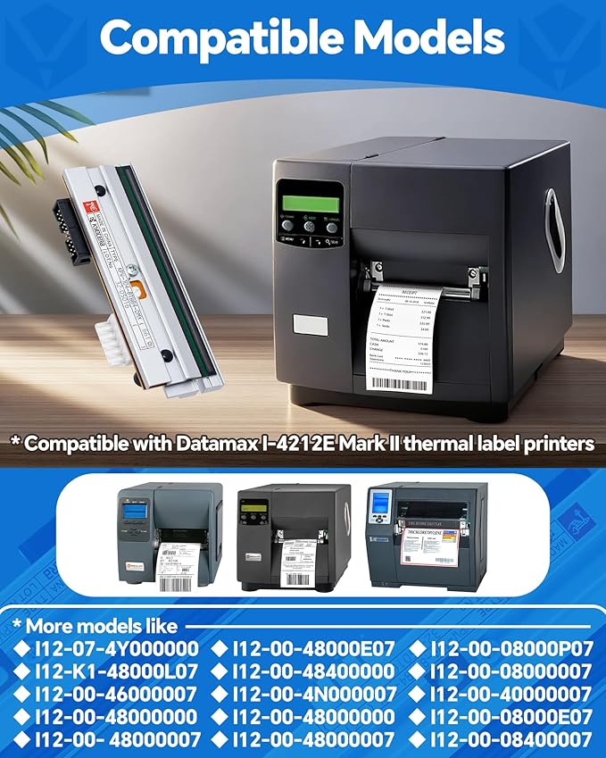 PHD20-2278-01 Genuine Printhead for Datamax I-4212E Mark II, New OEM Print Head Replacement for Datamax-O'Neil Barcode Thermal Label Printer 203dpi Optimal Performance High Speed Low Temperature