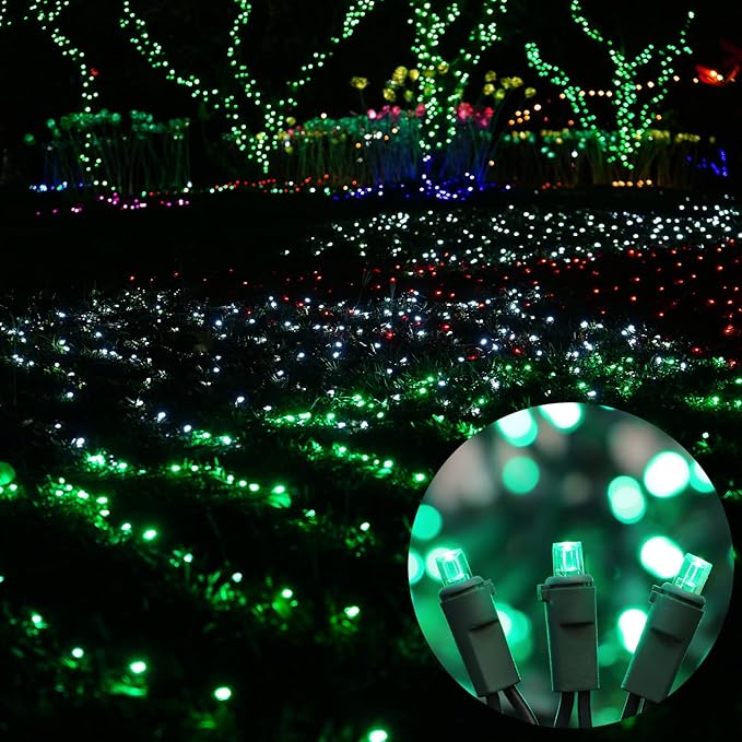 100 Count Green- String Lights - 21.6FT LED Christmas Lights, Mini led Lights for Indoor Outdoor Home Holiday Party Wedding Independence Day Decoration
