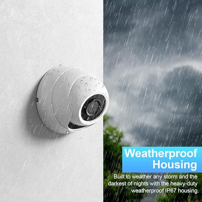 PoE Camera 4MP, Security IP Dome Camera for Outdoor Indoor Use, Buil-in Mic, 2.8mm Lens Wide Angle 110°, B/W Night Vision, Smart Motion Detection, Human&Vehicle Detection, IND4FR94C (White)