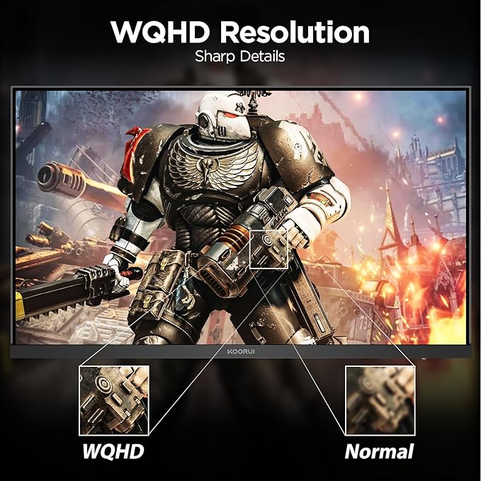 KOORUI 24" Gaming Monitor,180Hz 1ms Fast IPS Monitor, 1440P HDR400 Display, 90% DCI-P3 Color Gamut, Adaptive Sync, Slim Frame, VESA Mountable, HDMI 2.0, DP 1.4, G2421V