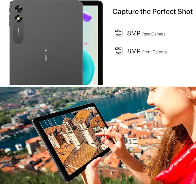 UMIDIGI G2 Tab Android 13 Tablet 8(4+4) GB RAM+64GB up to 1TB 10.1 inch Tablets with Quad-Core Processor 8MP+8MP Dual Camera WiFi 6 Bluetooth 5.0 6000mAh Split Screen Android Tablette Gray