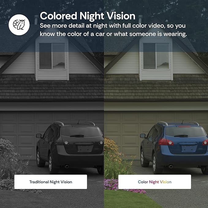 Luna 2K QHD Security Camera Indoor/Outdoor, 2.4GHzWired IP65 WiFi Camera for Home Security, Color Night Vision, Spotlight/Siren, AI Motion Detection, Smart Alerts, App Control (1, Black)