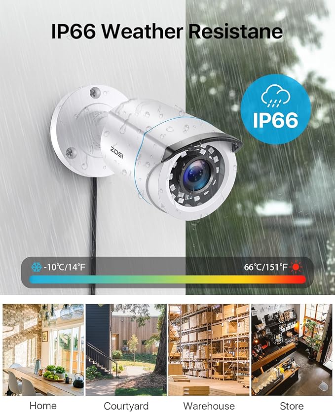 ZOSI H.265+ 16 Channel Security Camera System with AI Human Vehicle Detection, 16CH 1080p DVR and 8 x CCTV Weatherproof Bullet Camera Outdoor Indoor, 80ft Night Vision, 90°Wide Angle (No Hard Drive)