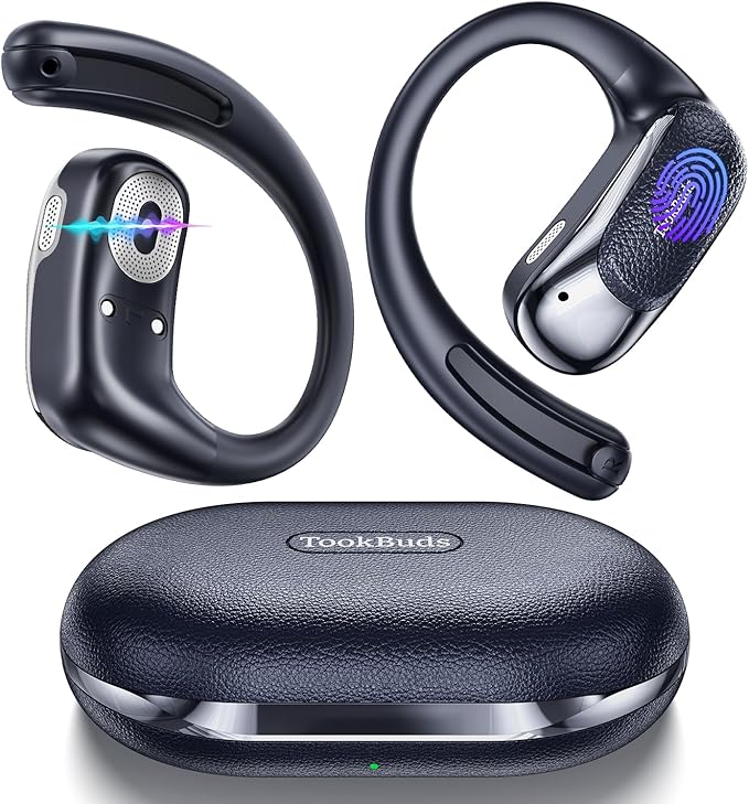 AI Translation Earbuds Real Time, 145 Language Translator Earbuds, Open-Ear Bluetooth 5.4, No Subscription, 60H, USB-C Fast Charge, Translation Headphones for Business Travel Learning (Midnight Blue)