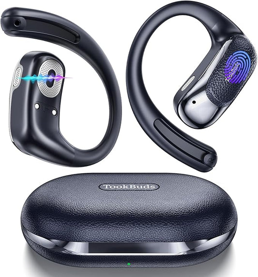 AI Translation Earbuds Real Time, 145 Language Translator Earbuds, Open-Ear Bluetooth 5.4, No Subscription, 60H, USB-C Fast Charge, Translation Headphones for Business Travel Learning (Midnight Blue)