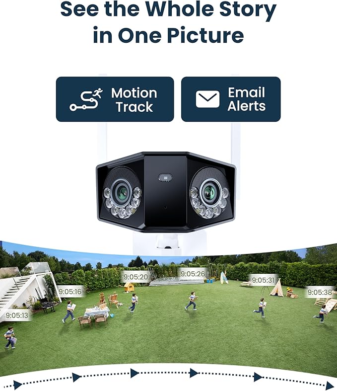 REOLINK 16MP WiFi Security Camera Outdoor, 180° Ultra-Wide Angle, Duo 3 WiFi, 2.4/5GHz Wi-Fi 6, Smart Detection, Color Night Vision, Two-Way Talk, IP67, Up to 512GB Storage, Plug-in Power (12V/2A)