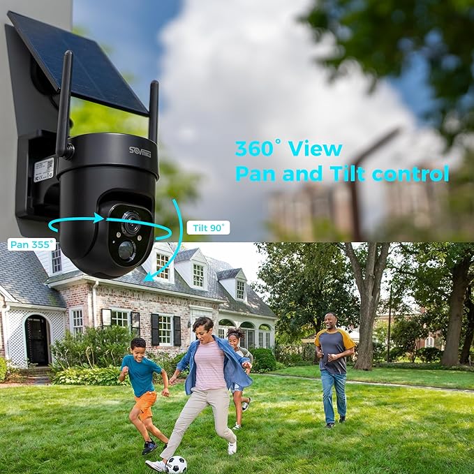Vicohome 4QB 2K AI Solar Security Camera Wireless Outdoor, Battery Powered Cam, Color Night Vision, Two Way Audio, Motion Detection, Easy to Setup, Audible Flashlight Siren 180 Days Exchange Policy