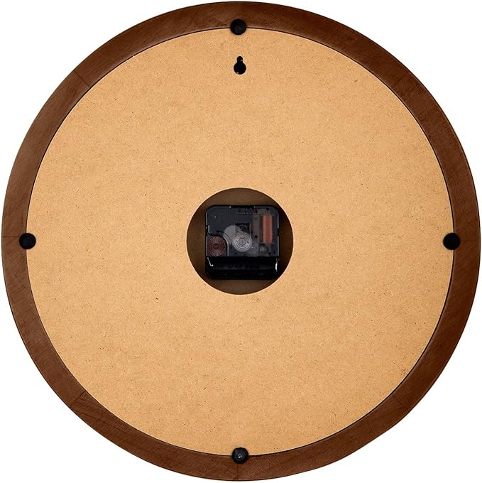 Adalene Wall Clocks Large Decorative For Living Room Decor 14 Inch Wooden Frame - Quiet Battery Operated Wood Wall Clock Silent Non Ticking Analog Quartz Movement, Large Numbers, For Kitchen, Bedrooms