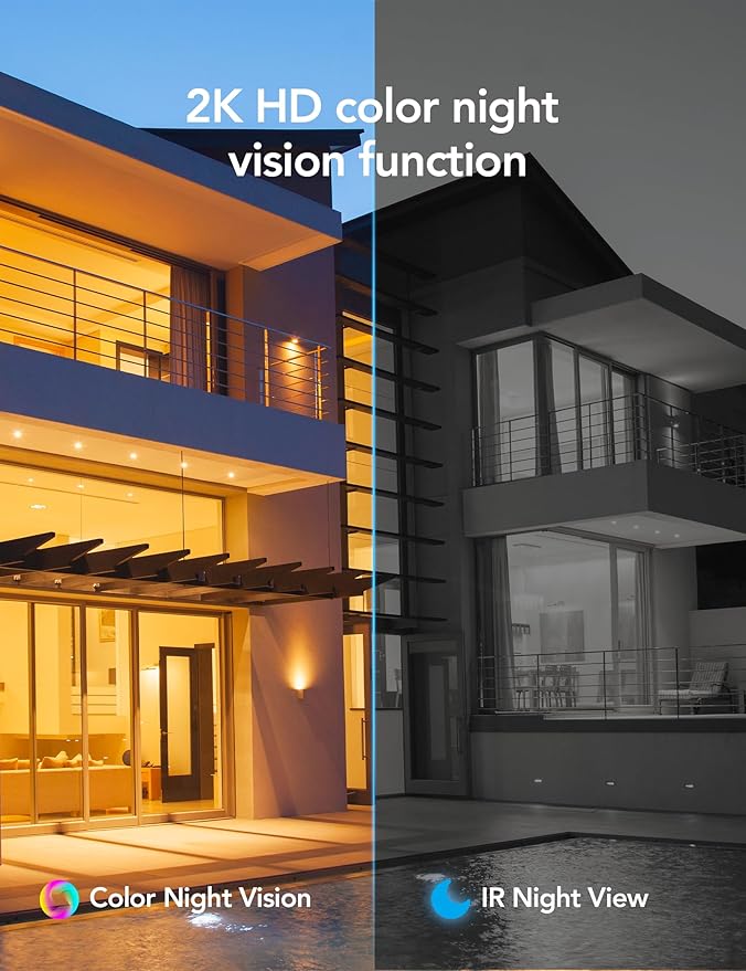 GNCC 4G LTE Cellular Solar Security Camera Wireless Outdoor, No WiFi Security Camera, 2K 360° PTZ, AI Human Detection, Color Night Vision, 2-Way Talk, IP65 Waterproof, Built in SIM Card
