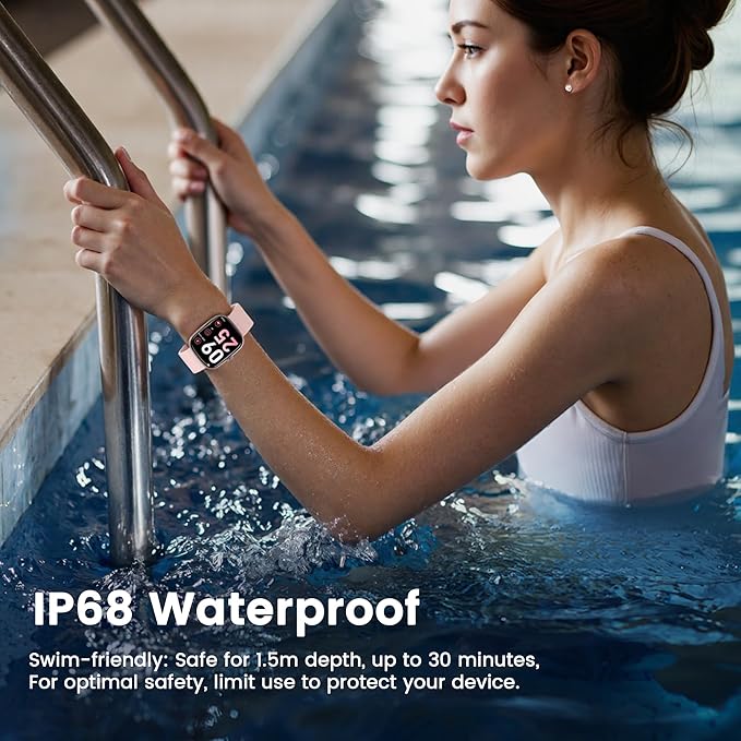 Smart Watch (Answer/Make Call), 1.96" SmartWatches for Men Women with Heart Rate/Activity Tracking, Fitness Tracker Watch with IP68 Waterproof/Pedometer, Smart Watch for Android/iPhone Compatible