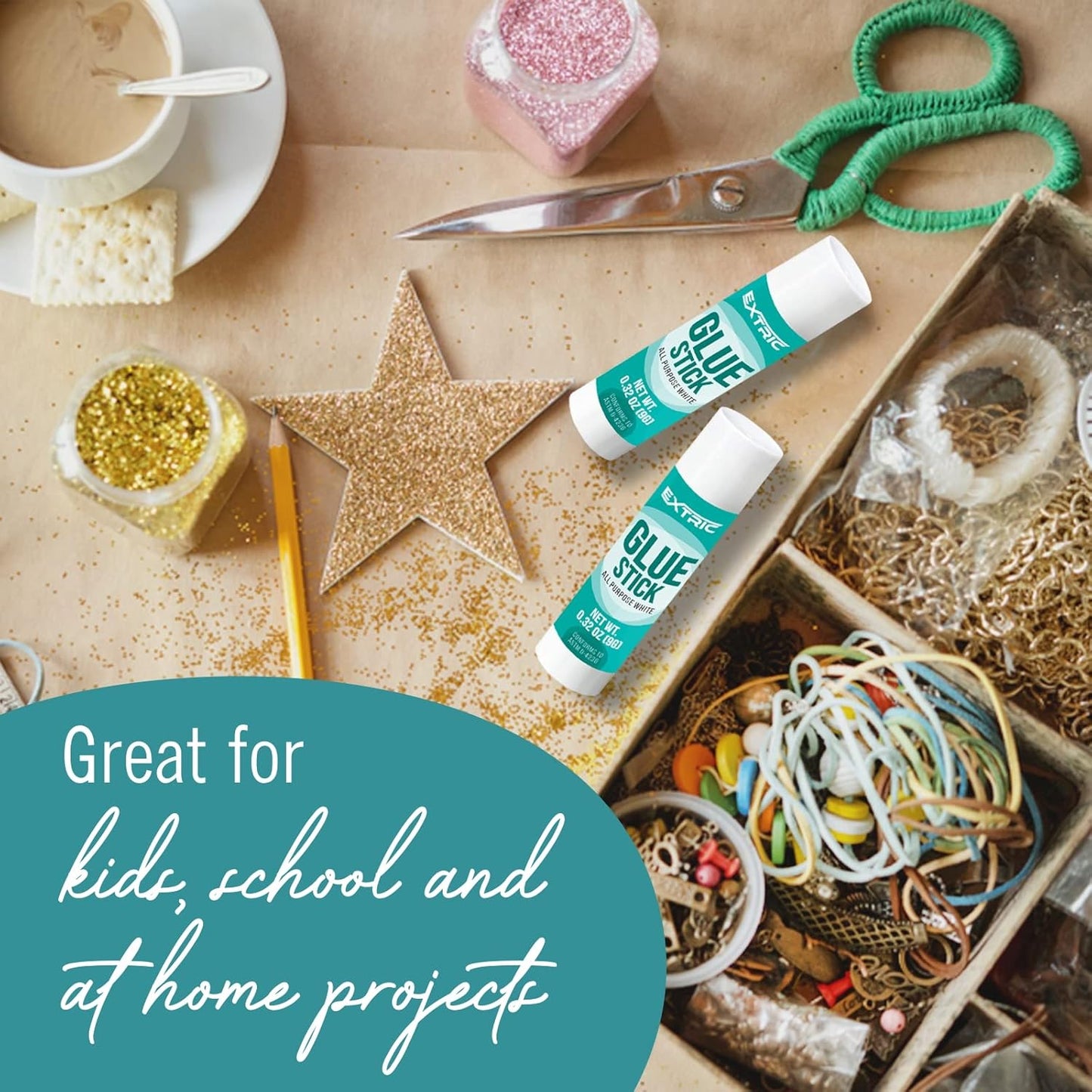 Glue Sticks Bulk Classroom, White Glue Sticks for Kids 60 Count, 0.75 Ounce, Washable All Purpose, for Kids, School and Home