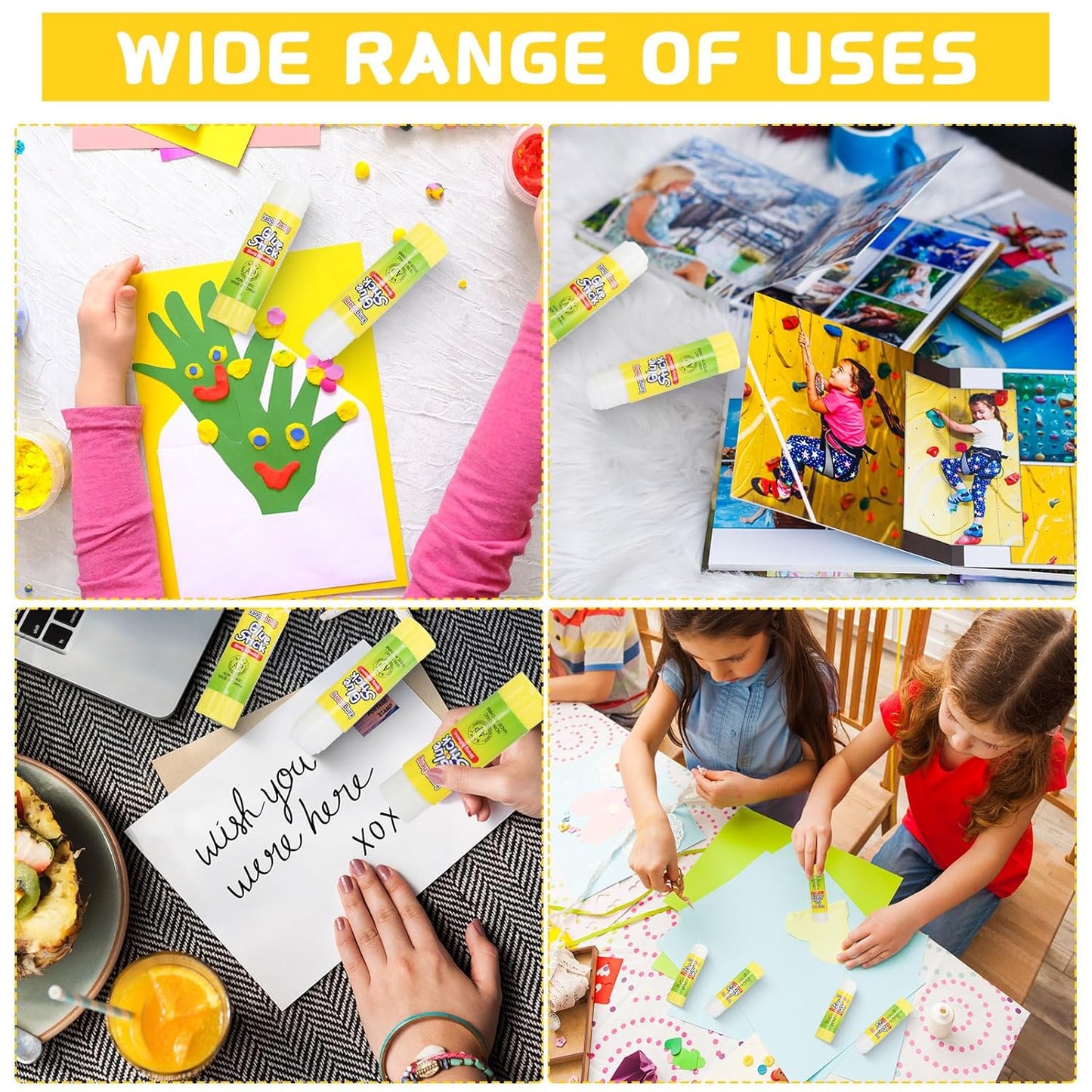 300 Pcs White Glue Stick Washable Glue Stick for Crafts Home School Classroom Students Teachers Employees Scrapbooking Crafting Supplies, 0.32 Ounce