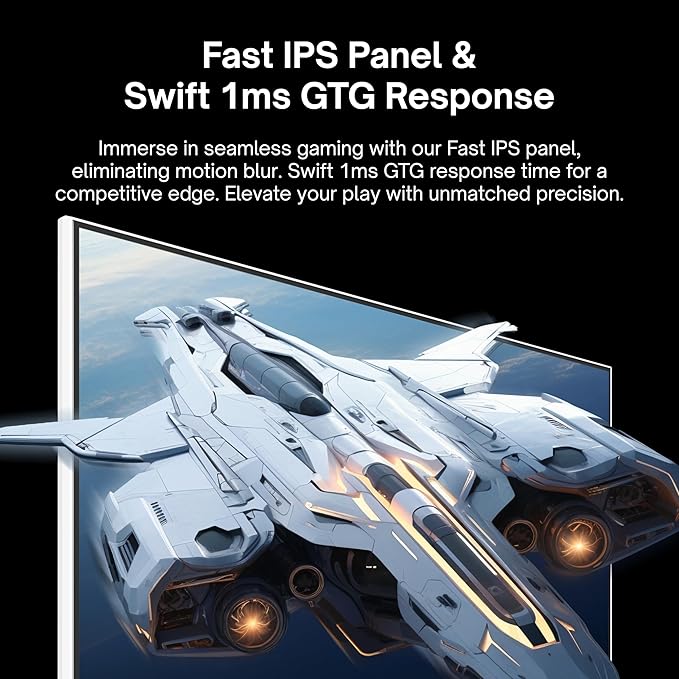 Pixio PX248 Wave White 24 inch 200Hz Refresh Rate FHD 1080p Resolution Fast IPS Panel 1ms GTG Response Time White Gaming Monitor with Adaptive Sync