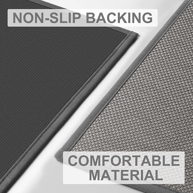 LEKEEPGO Door Mat 36"x59", Non Slip Door Mat Indoor Entrance, Rubber Backing Front Indoor Door mat Washable Absorbent Low-Profile Entryway Entry Resist Dirt Inside Door Mats, Light Grey