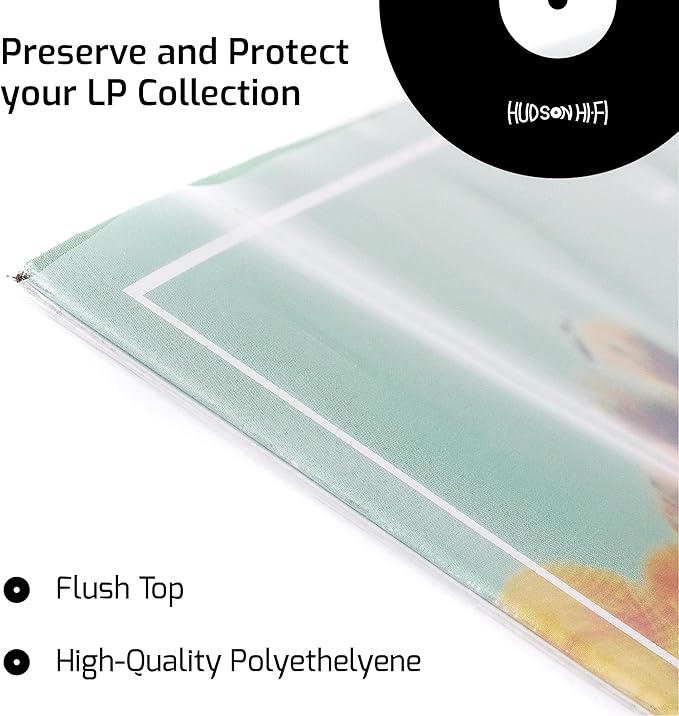New Hudson Hi-Fi Vinyl Record Outer Sleeve Covers - 250 Pack - Premium Crystal Clear Sleeves - Protect Your LP Albums from Scratches, Dirt & Dust - 3 Layers of 30µm Thick No-Acid Exterior Disc Cover
