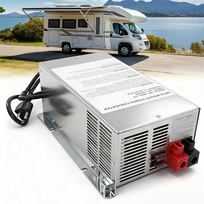WF-9865 65 Amp RV Power Converter – 3-Stage Smart Charging, Direct Replacement for 9800 Series, RV Power Converter Compatible with RV Trailers & Campers