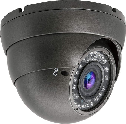 5MP 4MP Dome Super Hybrid Security Camera HD-TVI/CVI/AHD/960H CCTV Surveillance Security Camera 2.8-12mm Varifocal Lens Outdoor/Indoor 98ft IR Waterproof Day&Night Vision Dome Camera(Gray)
