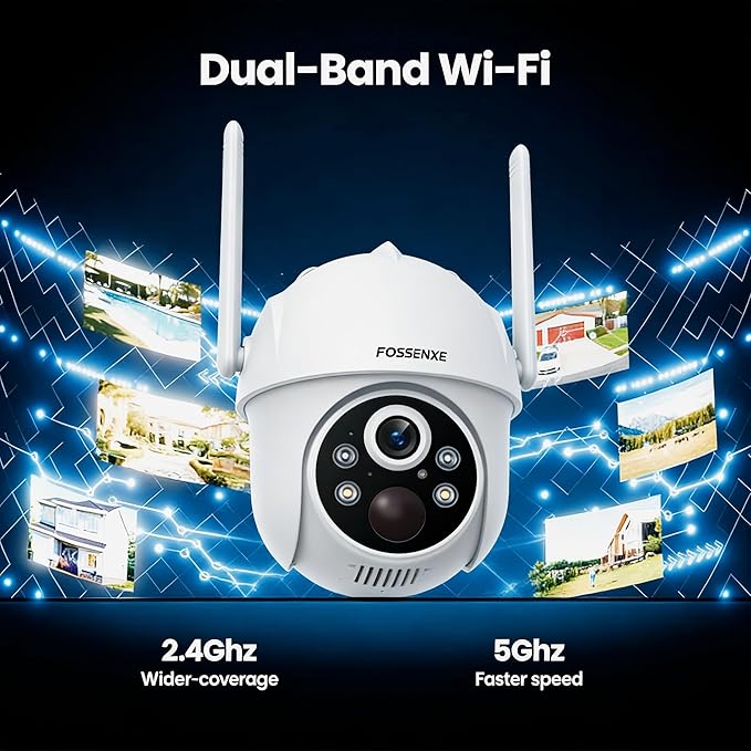 2K Cameras for Home Security-Solar Security Cameras Wireless Outdoor with 360° View Pan/Tilt WiFi Security Camera Outside with Color Night Vision, PIR Sensor, Easy to Install, 2-Way Audio