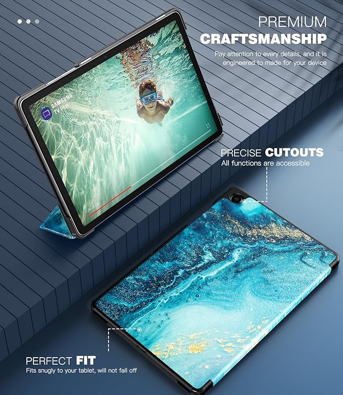 TiMOVO Case for Samsung Galaxy Tab A9+/A9 Plus 11 Inch 2023, Slim Lightweight Stand Hard Back Shell Protective Cover for Galaxy Tab A9+ Tablet SM-X210/X216/X218, Auto Wake/Sleep, Gilding Texture