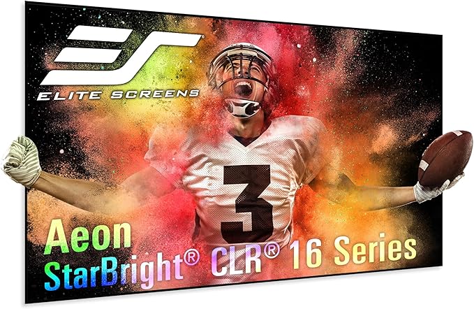 Elite Screens 123" Fixed Frame Projector Screen 16:9, 4K/8K UHD, Edge-Free ALR, 1.65 Gain, 90% Ceiling Light Rejecting, AR123H2-SBCLR16