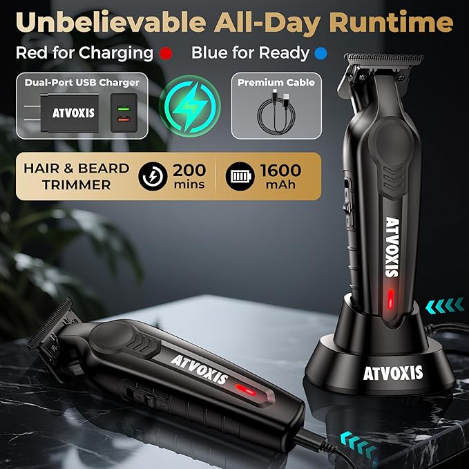 Hair Trimmer for Men, Trimmers for Barbers, Zero Gapped T Liners Clippers, T Blade Trimmer, Line Up Shape Up Edgers Clippers for Men