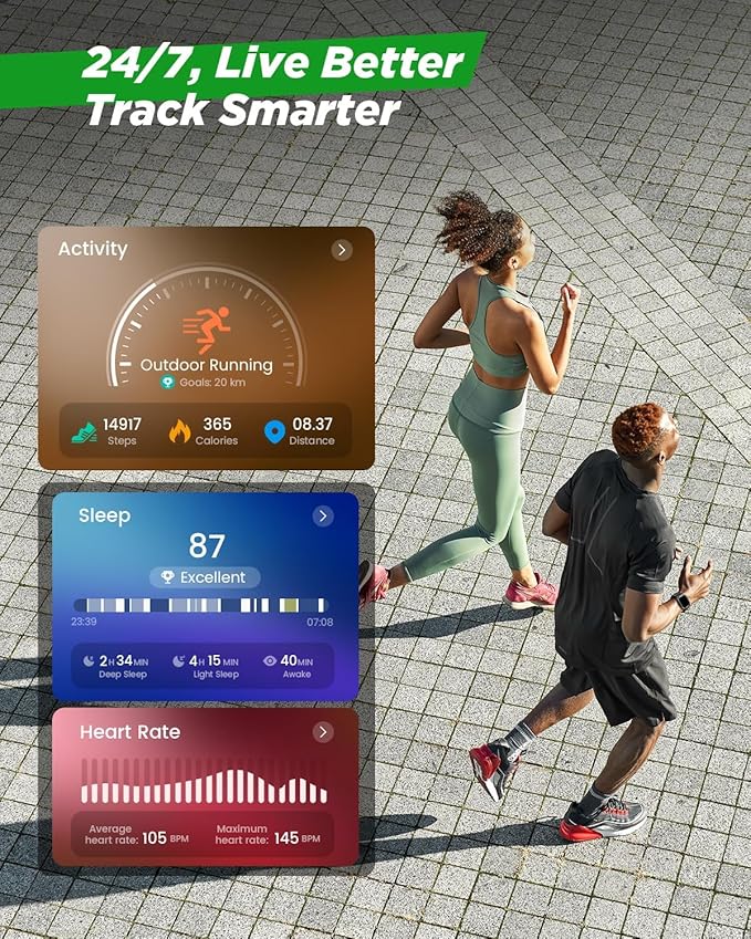 Smart Watches for Men, 1.95'' Mens Military Smart Watch for Android & iPhone, Waterproof Fitness Tracker Watch with Flashlight/100 Days Battery Life/Call/Heart Rate Sleep Monitor/100+ Sport Modes