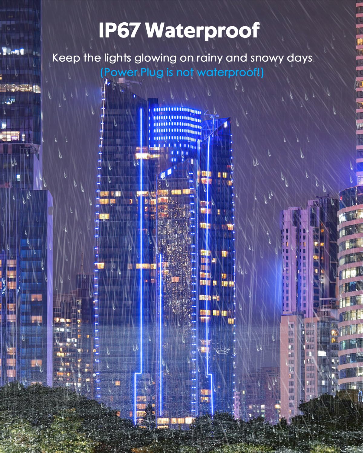 Samsion LED Rope Lights Outdoor 45M Waterproof Flexible Blue Silicone with Dimmable Controller