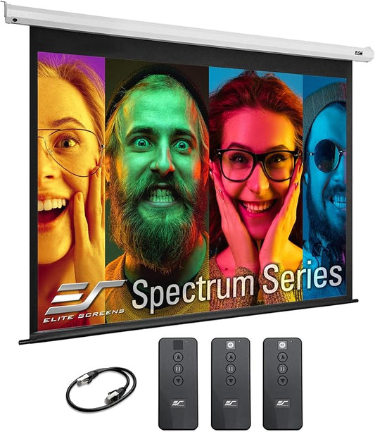 Elite Screens Spectrum RC 1 Remote KIT, 100-INCH Diag 4:3, Motorized Projection Screen Movie Home Theater 4K/8K Ultra HD Ready, ELECTRIC100V2