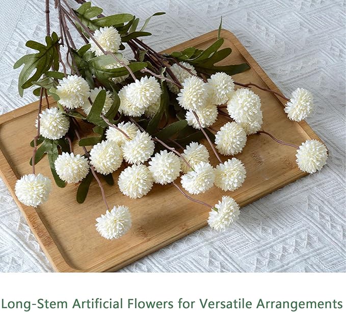 Faux Mixed Color Kiku Flower, 10 Stems with 5 Heads Each & 4 Branches Eucalyptus Stems, Artificial Small Mini Chrysanthemum Flowers for Aesthetic Room Decor, Floral Arrangements Centerpiece