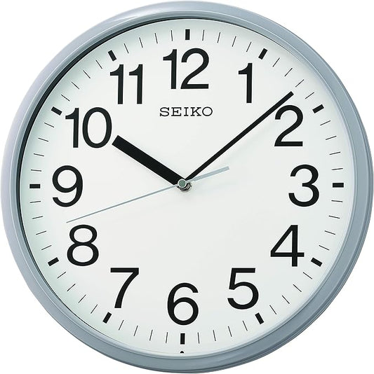 Seiko Non Ticking Home, Office Wall Clock, 12 Inches, Gray
