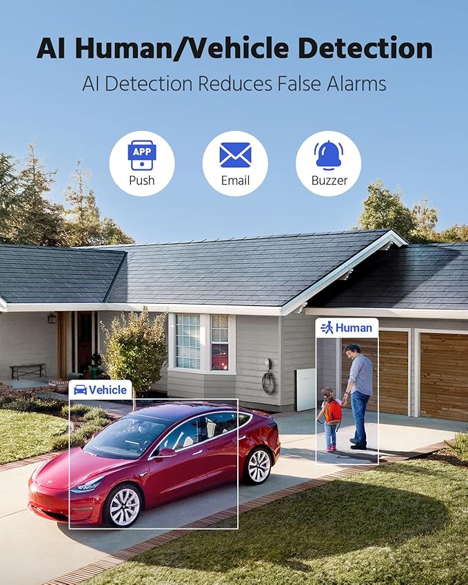 ANNKE 2MP Two-Way Audio Security Camera System, 8CH 3K Lite DVR, 8pcs 1080P CCTV White Wired Cams with Smart Color Night Vision, AI Motion Detection, 2TB HDD for Outdoor Home Surveillance
