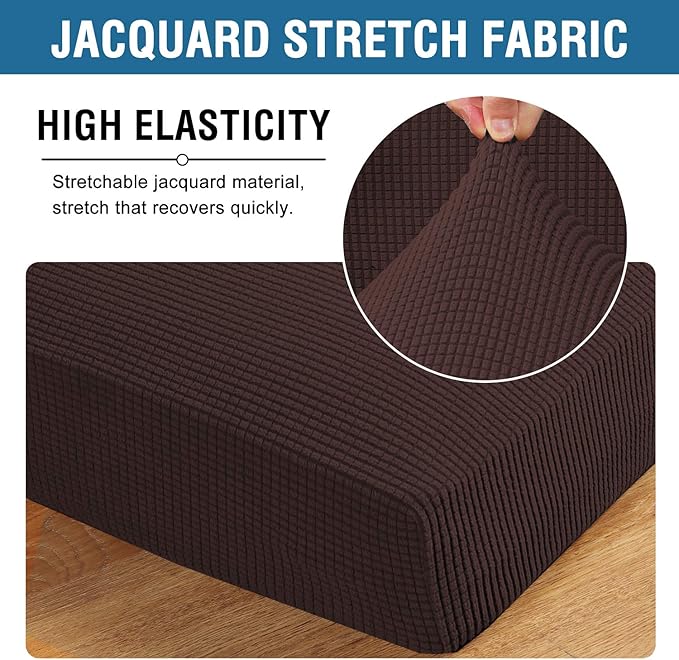 H.VERSAILTEX Super Stretch Stylish Cushions Covers/Furniture Cover Spandex Jacquard Small Checked Pattern Super Soft Slipcover Washable Individual