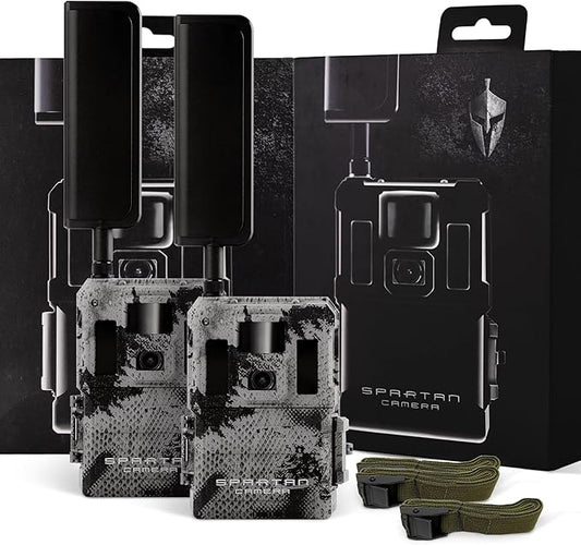 Spartan Camera GoLive2 4G LTE Trail Camera, 96°FOV Wide-Angle, Live Stream, Anti-Theft GPS, On-Demand Image & Video Capture, Real-time Updates, Built-in Lithium, Spartan Areus camo (2, Verizon)