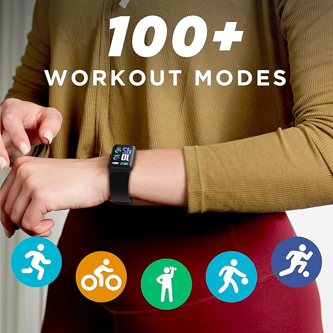 iTouch Active 4 Smartwatch Fitness Tracker – 1.47” Display, IP68 Water Resistant, 96 Sport Modes, Heart Rate & Activity Tracking, GPS, Pedometer, 100+ Watch Faces – for Android & iOS