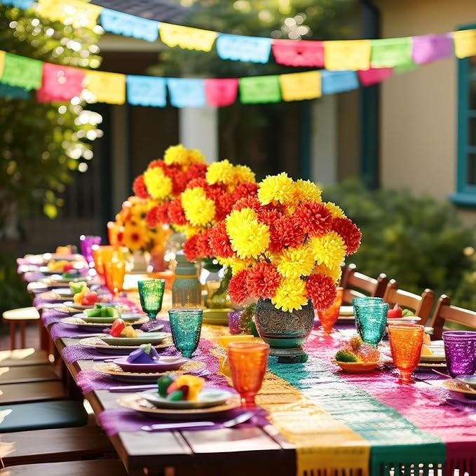 Kimura's Cabin 20Pcs Fake Silk Ball Flowers Artificial Chrysanthemum Faux Mums Bouquets Wedding Arrangements Halloween Home Table DIY Center Decoration (Orange Yellow)