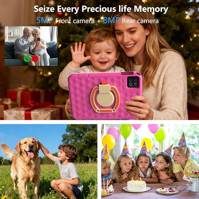 Kids Tablet, 10 inch Android 15 Tablet for Kids, 20GB RAM 128GB ROM Octa-Core 6000mAh Battery Childs Tablets with Shockproof Case, Bluetooth, WiFi, Parental Control, Dual Camera, GPS