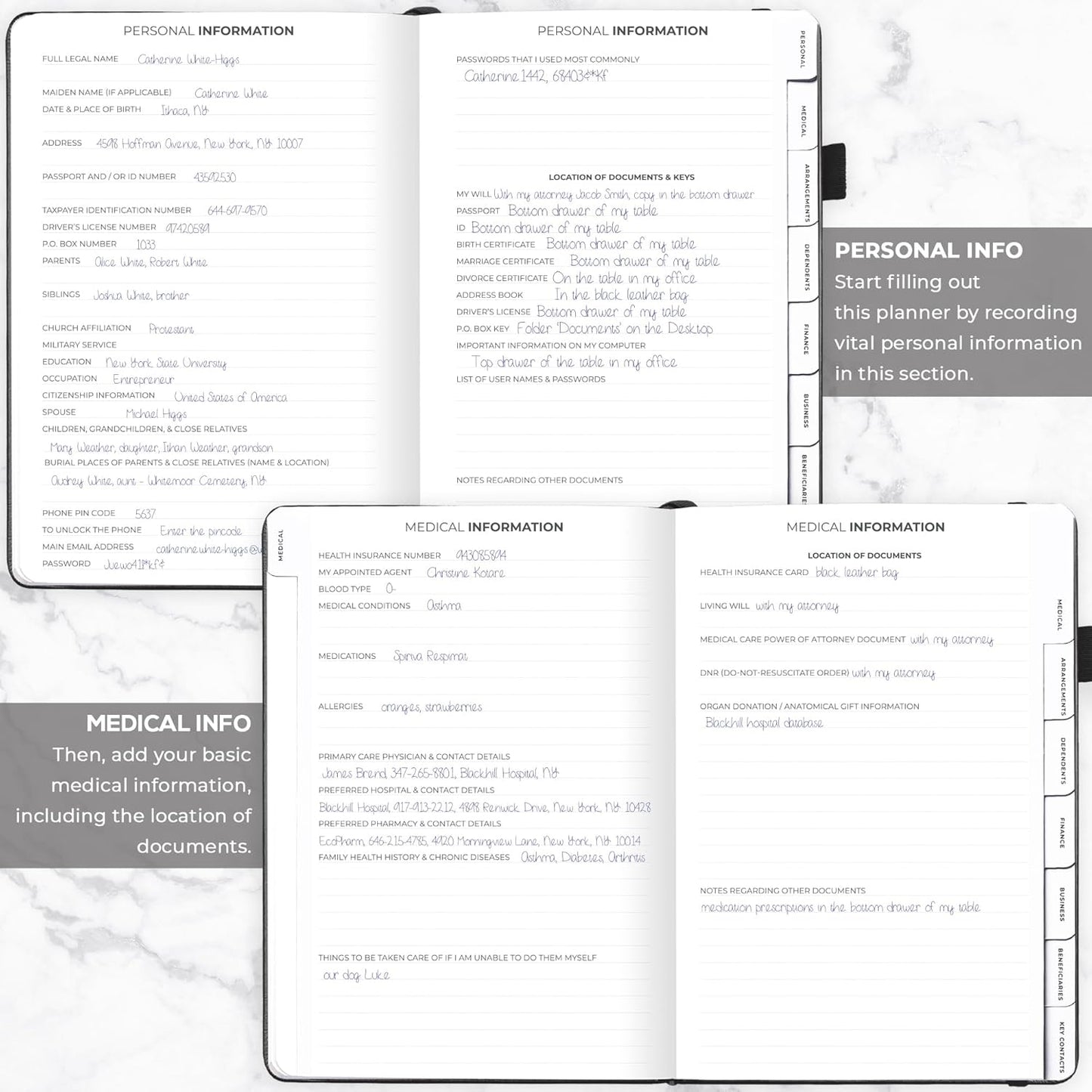 Clever Fox End of Life Planner – Final Arrangements Organizer for Beneficiary, Will Preparation, Last Wishes & Funeral Planning, A4 (Black)