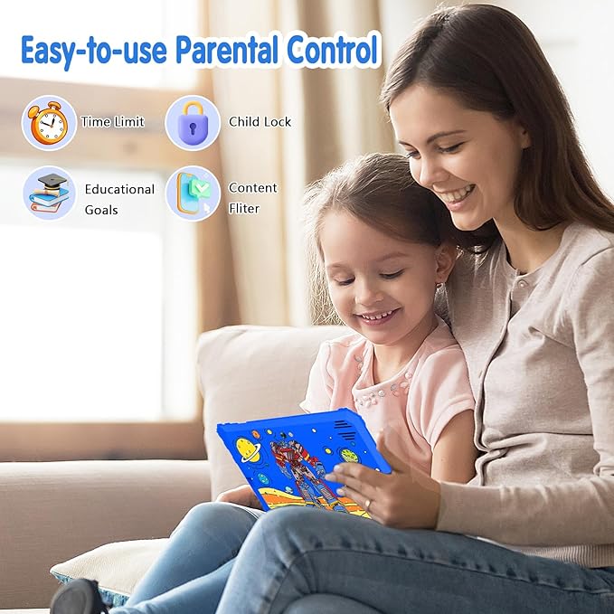 7 inch Kids Tablet for Kids 3-7 Andoird Toddler Tablet for Toddlers with Case 32G Kids Tablets with Parental Controls Tabletas Wifi Dual Camera GMS Certified Learning Tablets for Children (Blue1)