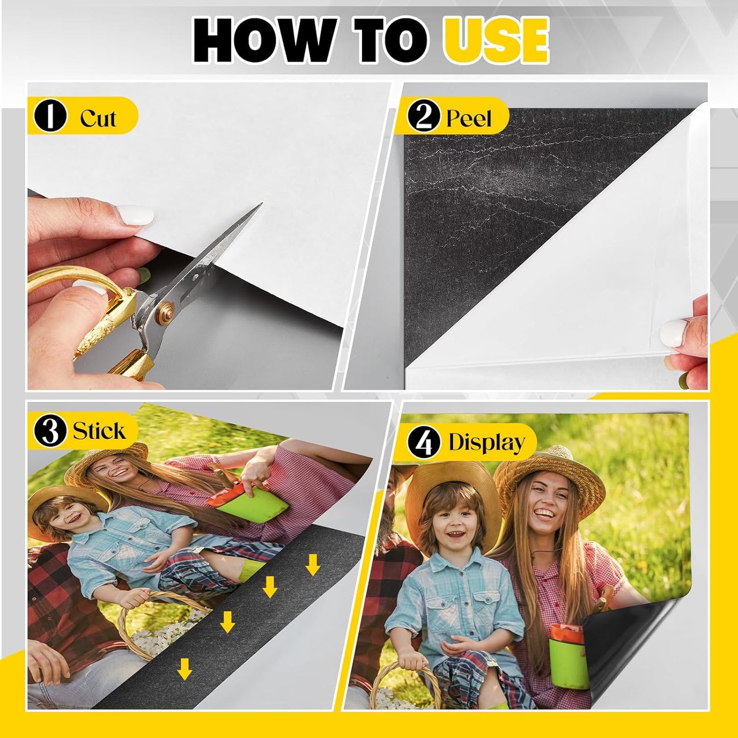 12 Inch x 5ft x 40mil Extra Large Adhesive Magnetic Sheet Roll Not Printable Adhesive Backing Cut and Customize Flexible Sheets Blank White Surface Magnetic Sign for Craft Photo Craft Office