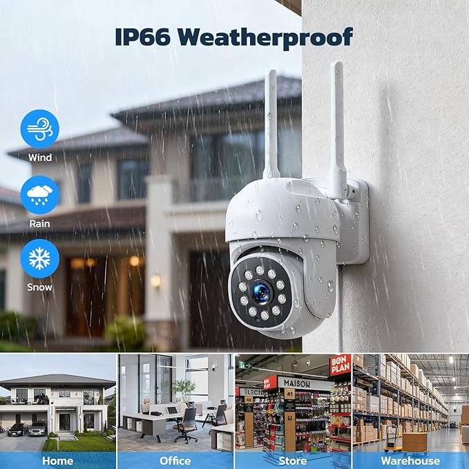 Security Cameras Wireless Outdoor,5MP Color Night Vision Home Security Camera System Wireless with Auto Tracking,Up to 10CH,360° PTZ,2-Way Audio,2.4/5GHz WiFi, for Home & Business Surveillance Kits