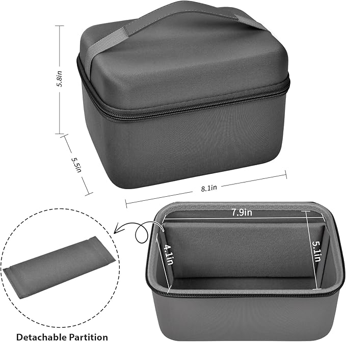 Mini Projector Case Compatible with Magcubic HY300 Pro+ / HY300PRO for ENUOSUMA for Alwtniet Portable Projector 4K 1080P Support, Storage Holder Organizer for Accessories - Dark Gray (Bag Only)