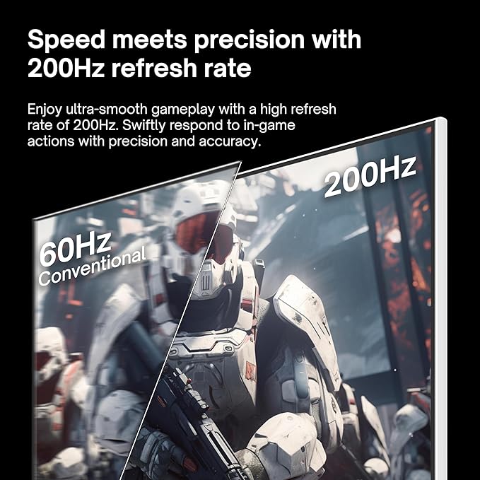 Pixio PX248 Wave White 24 inch 200Hz Refresh Rate FHD 1080p Resolution Fast IPS Panel 1ms GTG Response Time White Gaming Monitor with Adaptive Sync