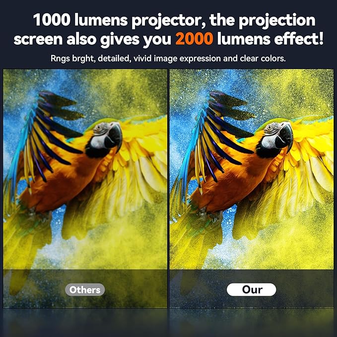 100-Inch Portable Projector Screen, XIAOHUI 16:9 Aspect Ratio, Non-Perforated Anti-Light, Easy Install,100% Polyester Professional Projector Screen Pull Down