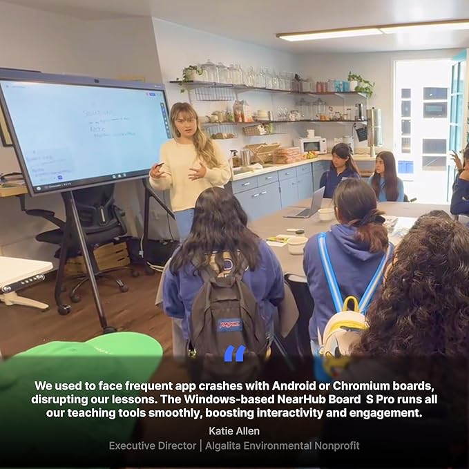 NearHub Board S Pro 86" 4K UHD Smart Board 16GB +128GB Windows 11 for Classrooms &Hybrid Work,Built-in 4K Camera+8 Mics+2 Speaker,Real-time Collaboration&Casting,Open App Ecosystem(Board+Wall Mount)